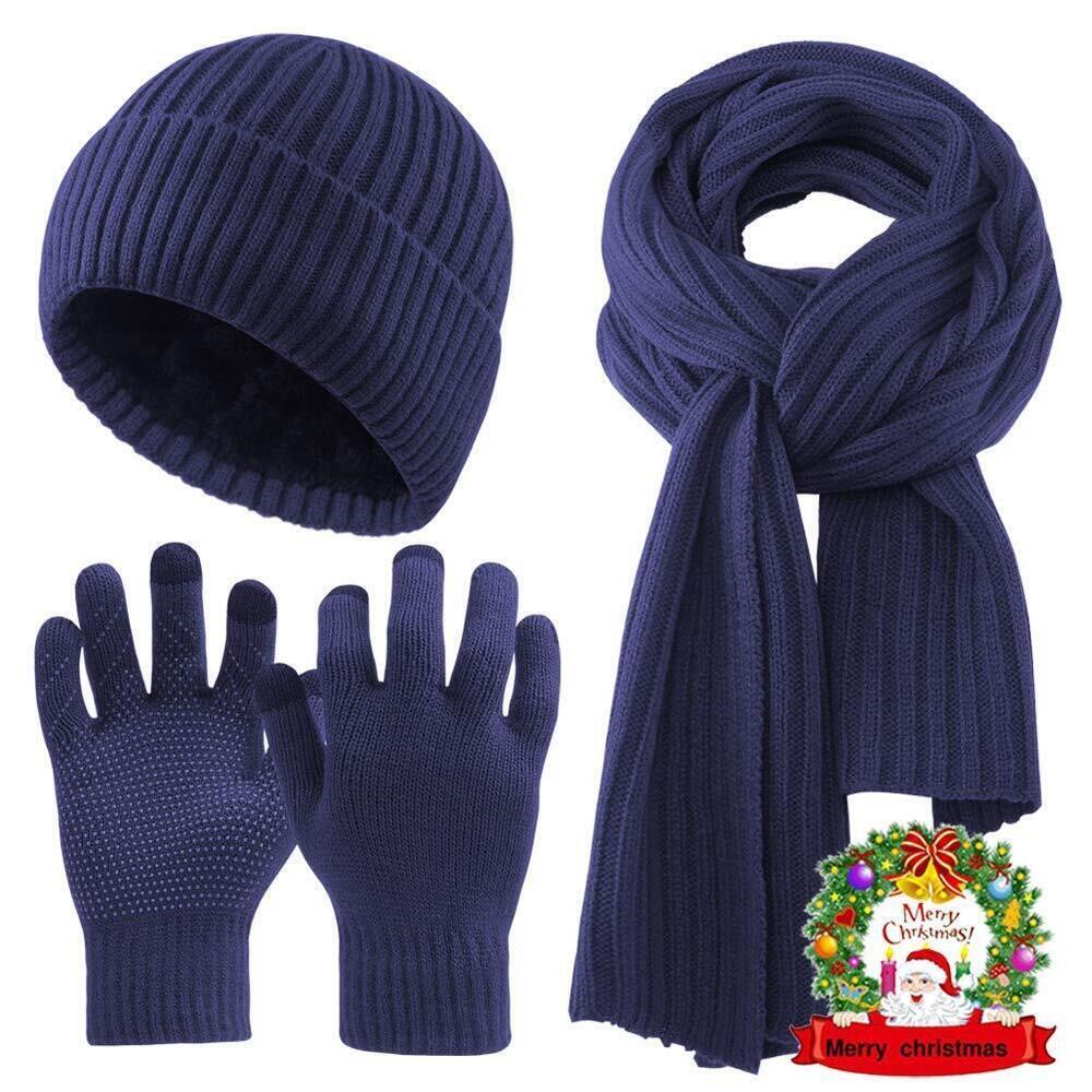 8642 3 in 1 Thermal Winter Gear | Glove Scarf Hat Set | Touchscreen Fingers